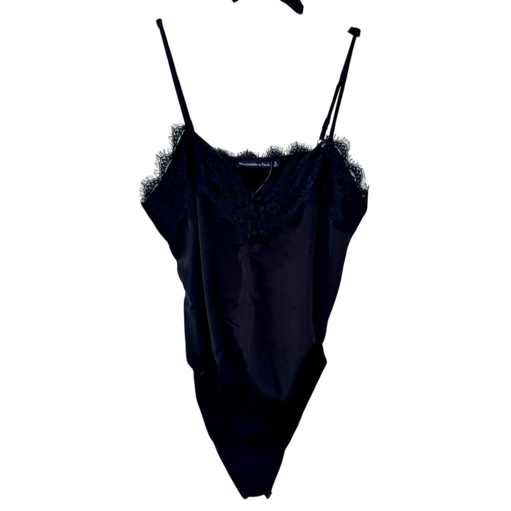 New Abercrombie & Fitch Womens Lacy Black Bodysuit Top S